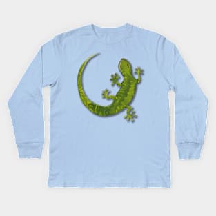 cute gecko illustration Kids Long Sleeve T-Shirt